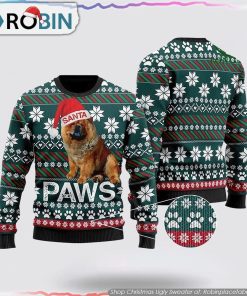 Chow Chow Santa Printed Christmas Ugly Sweater, Pet Lover Christmas Sweater
