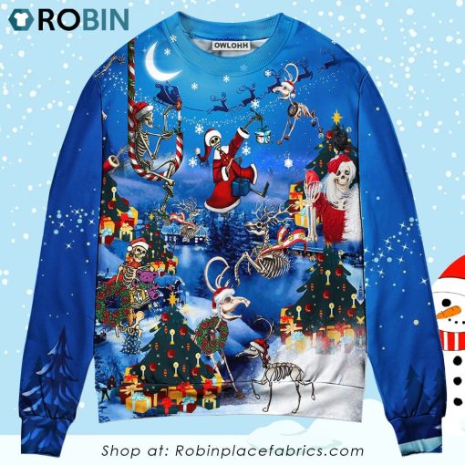 Christmas And Skull Merry Xmas Ugly Christmas Sweater