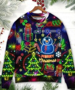 Christmas Bright Neon Lighting Ugly Christmas Sweater