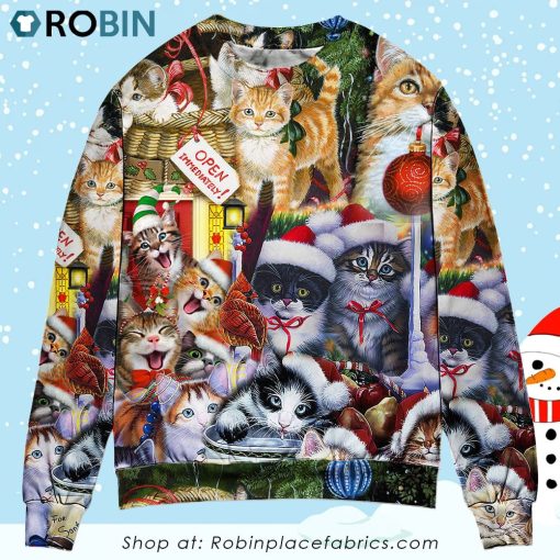 Christmas Cat Love Xmas Christmas Ugly Sweater, Sweatshirt