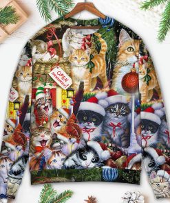 Christmas Cat Love Xmas Christmas Ugly Sweater, Sweatshirt