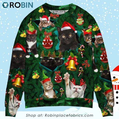 Christmas Cats Meowy Mas Christmas Ugly Christmas Sweater