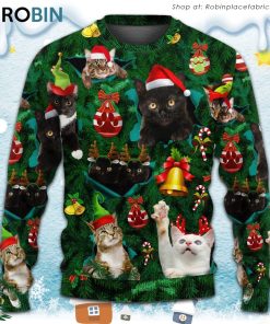 Christmas Cats Meowy Mas Christmas Ugly Christmas Sweater
