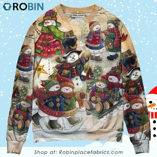 Christmas Couple Snowman Lover Winter Xmas Christmas Ugly Sweater, Sweatshirt