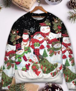 Christmas Cutie Snowman Happy Xmas Cardinal Ugly Christmas Sweater
