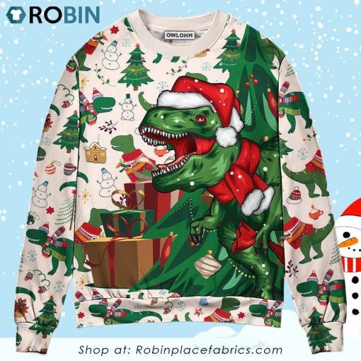 Christmas Dinosaurs Xmas Tree T-rex Merry Rexmas Christmas Ugly Sweater, Sweatshirt