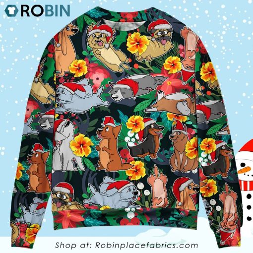 Christmas Dog Santa Merry Xmas Ugly Christmas Sweater