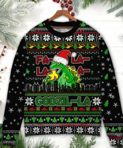 Christmas Godzila Falalalala Xmas Ugly Christmas Sweater