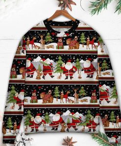 Christmas Happy Night With Santa Reindeer And Bear 3D Printed Christmas Ugly Sweater Christmas Happy Night With Santa Reindeer And Bear 3D Printed Christmas Ugly Sweater