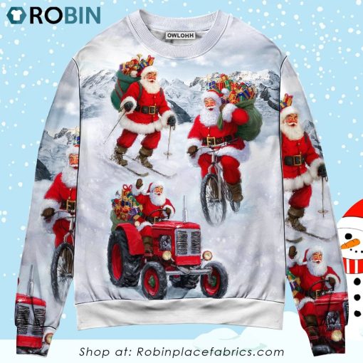 Christmas Having Fun With Santa Claus Gift For Xmas Christmas Ugly Sweater, Sweatshirt