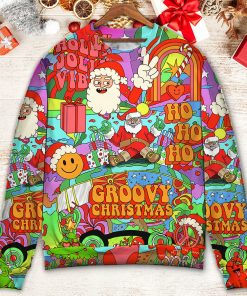Christmas Hippie Santa Bus Peace Ugly Christmas Sweater Christmas Hippie Santa Bus Peace Ugly Christmas Sweater