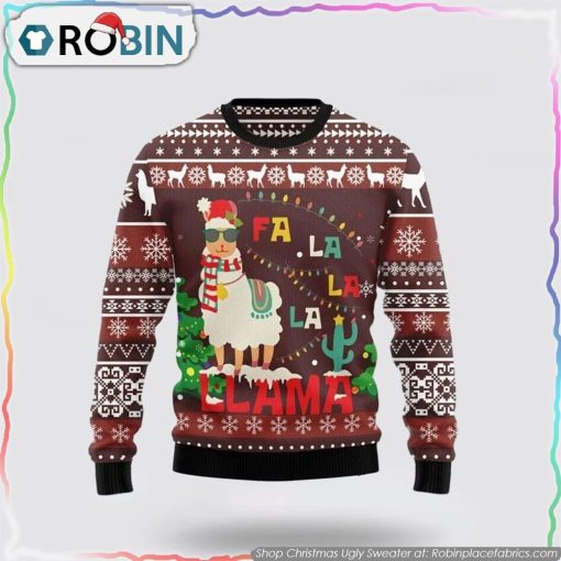 Christmas Llama Falalala Ugly Sweater Gifts For Pet Lover