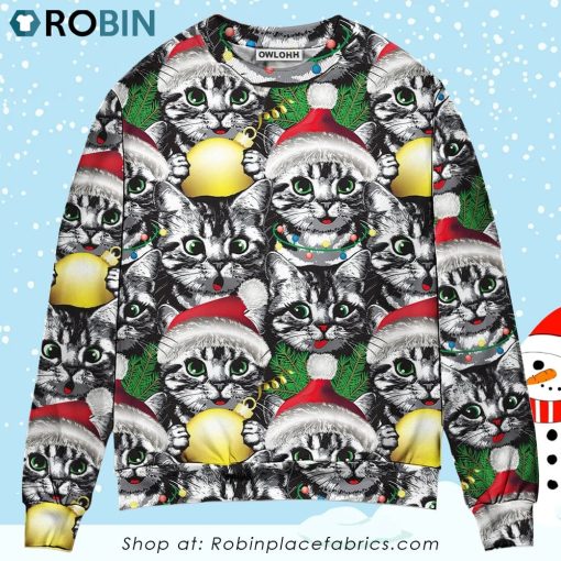 Christmas Meowy Xmas Cat Lover Ugly Christmas Sweater