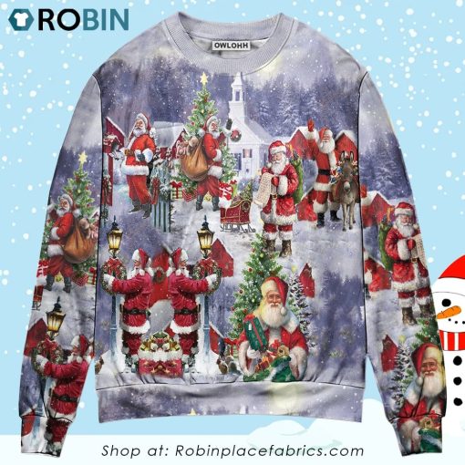Christmas Merry Xmas Santa Claus Is Coming Christmas Ugly Sweater, Sweatshirt