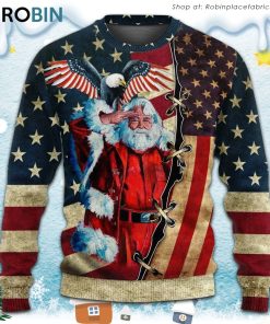 Christmas Patriot Santa Claus Ugly Christmas Sweater Christmas Patriot Santa Claus Ugly Christmas Sweater