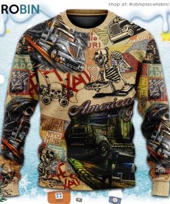 Christmas Retro Dear Santa Heres Your Truck 3D Printed Christmas Ugly Sweater Christmas Retro Dear Santa Heres Your Truck 3D Printed Christmas Ugly Sweater