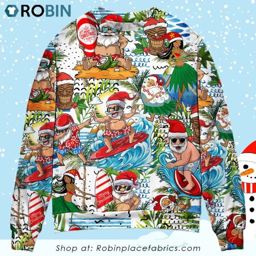 Christmas Santa Aloha Beach Vibe Christmas Ugly Sweater, Sweatshirt