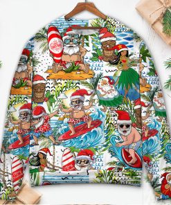 Christmas Santa Aloha Beach Vibe Christmas Ugly Sweater, Sweatshirt
