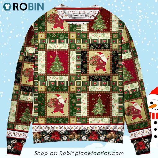 Christmas Santa And Fir-tree Ugly Christmas Sweater