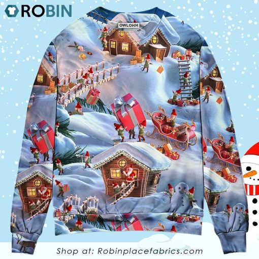 Christmas Santa And Gnome Merry Xmas Christmas Ugly Sweater, Sweatshirt