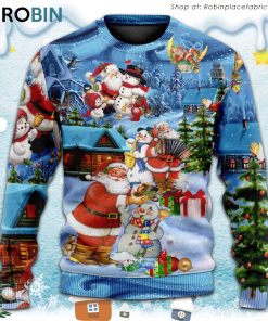 Christmas Santa And Snowman Best Friends Ugly Christmas Sweater