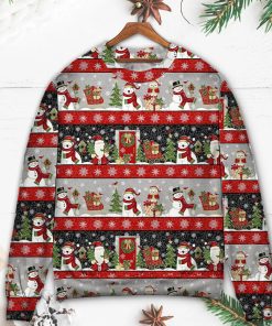 Christmas Santa Claus And Snowman Happy Xmas Ugly Christmas Sweater