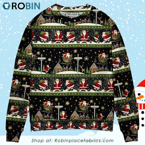 Christmas Santa Claus Big Night Ugly Christmas Sweater