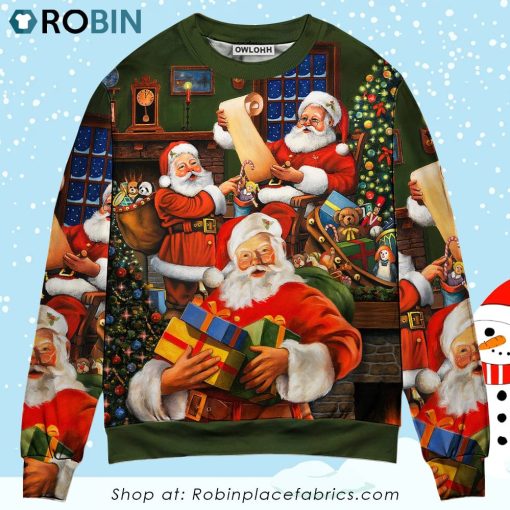Christmas Santa Claus Gift For Xmas Art Style Ugly Christmas Sweater