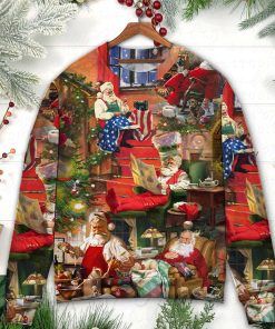Christmas Santa Claus In Daily Life 3D Printed Christmas Ugly Sweater