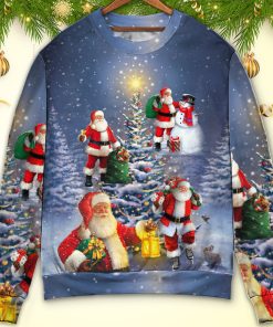 Christmas Santa Claus In Love Light Xmas Tree Christmas Ugly Sweater, Sweatshirt Christmas Santa Claus In Love Light Xmas Tree Christmas Ugly Sweater, Sweatshirt