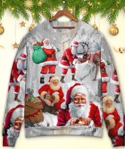 Christmas Santa Claus Story Funny Art Style Christmas Ugly Sweater, Sweatshirt