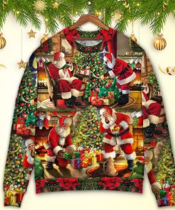 Christmas Santa Claus Story Gift For Xmas Painting Style Ugly Christmas Sweater Christmas Santa Claus Story Gift For Xmas Painting Style Ugly Christmas Sweater