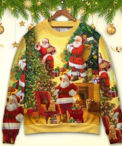 Christmas Santa Claus Story Happy Xmas Art Style Ugly Christmas Sweater