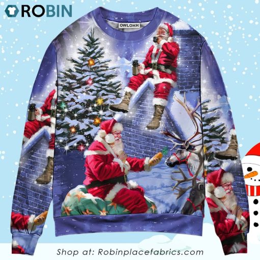 Christmas Santa Claus Story Night Christmas Is Coming Art Style Ugly Christmas Sweater
