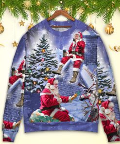 Christmas Santa Claus Story Night Christmas Is Coming Art Style Ugly Christmas Sweater