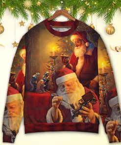 Christmas Santa Claus The Spirit of Christmas Art Style Christmas Ugly Sweater, Sweatshirt
