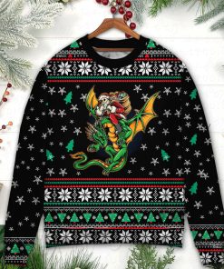 Christmas Santa Claus With Dragon Christmas Ugly Sweater, Sweatshirt
