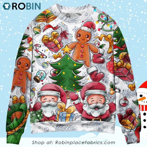 Christmas Santa Cutie Winter Snowman Gingerbread Christmas Ugly Sweater, Sweatshirt