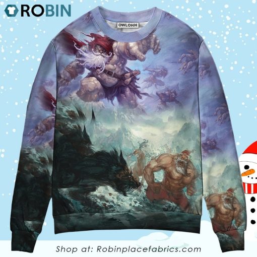 Christmas Santa Dark World Battle Christmas Ugly Sweater, Sweatshirt