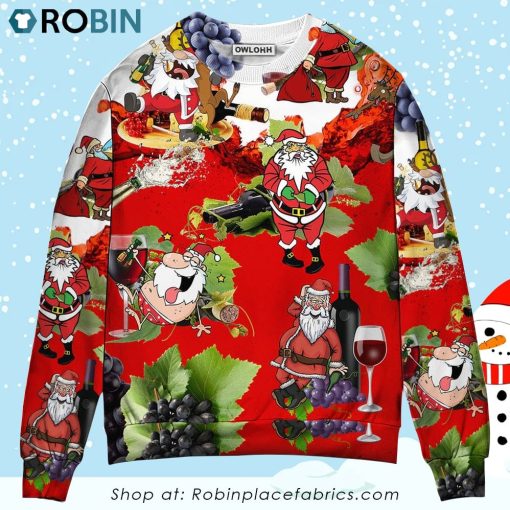 Christmas Santa Get Drunk At Christmas Party Christmas Ugly Sweater, Sweatshirt