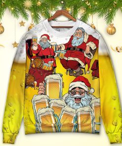 Christmas Santa I Want More Beer Ugly Christmas Sweater