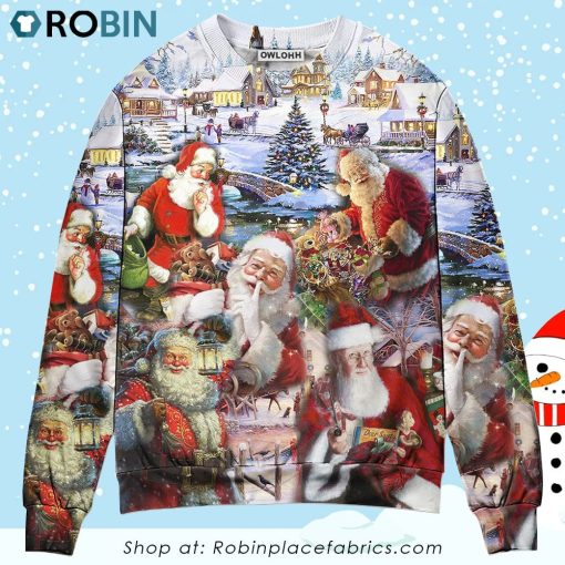 Christmas Santa I’m Just Here For The Ho’s Christmas Ugly Sweater, Sweatshirt