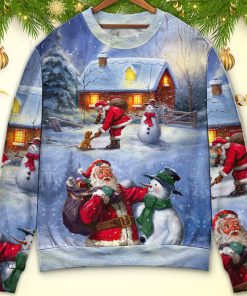 San Francisco 49ers Santa Claus Snowman Christmas Ugly Sweater