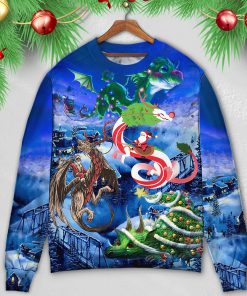 Christmas Santa Riding A Dragon Christmas Ugly Sweater, Sweatshirt Christmas Santa Riding A Dragon Christmas Ugly Sweater, Sweatshirt