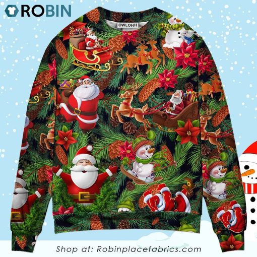 Christmas Santa Snowman Merry Xmas To Everyone Ugly Christmas Sweater
