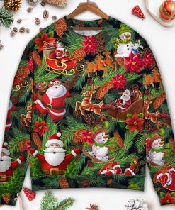 Christmas Santa Snowman Merry Xmas To Everyone Ugly Christmas Sweater
