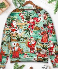 Christmas Santa Vacation Beach Joyful Ugly Christmas Sweater