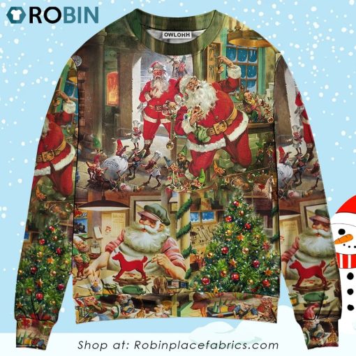 Christmas Santa’s Toy Workshop Ugly Christmas Sweater