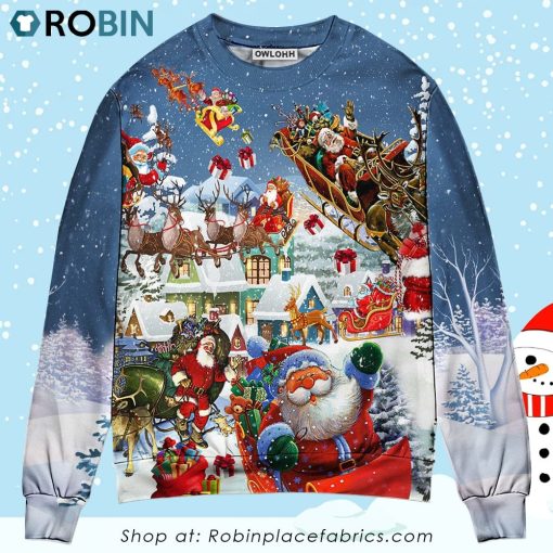 Christmas Say Hi From Santa’s Sleigh Christmas Ugly Sweater, Sweatshirt