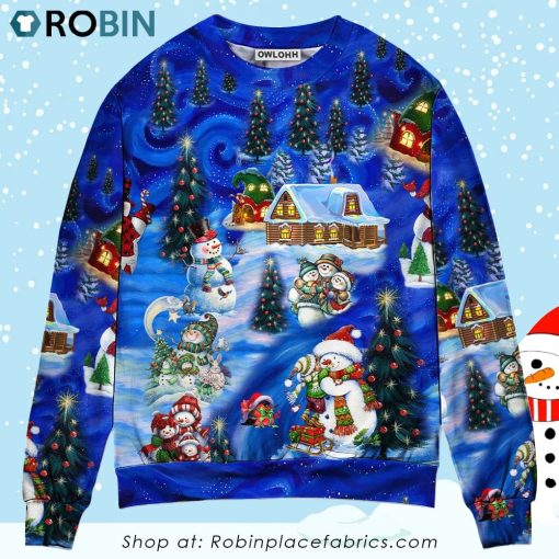 Christmas Snowman Chilling With My Snowmies Christmas Ugly Sweater, Sweatshirt